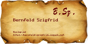 Bernfeld Szigfrid névjegykártya